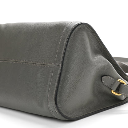 Alexander McQueen Pebbled Calfskin Small Skull Padlock Zip Around Tote Grey 10 of 14
