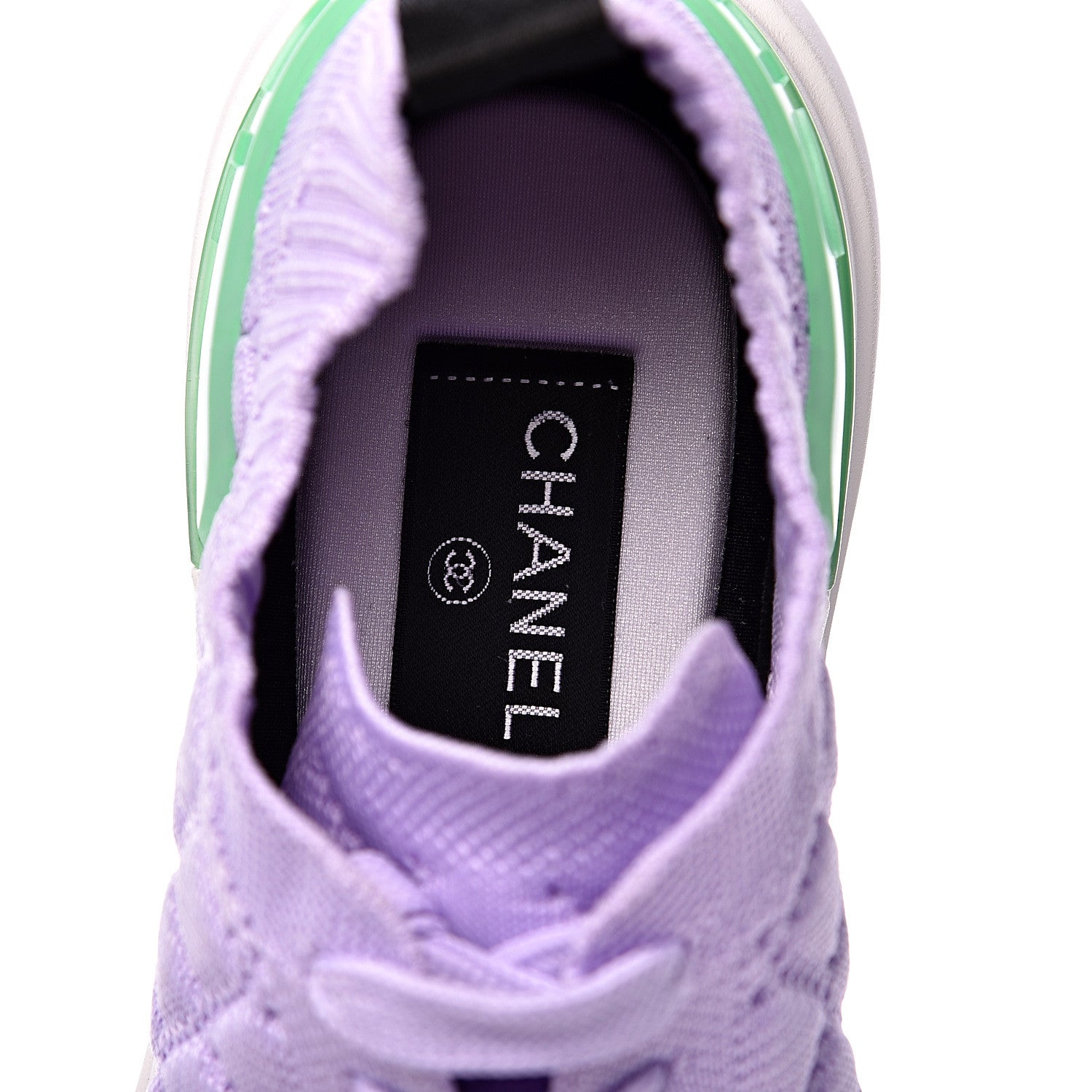 Chanel Mixed Fibers Quilted Womens CC Sneakers 39 Purple 6 of 7