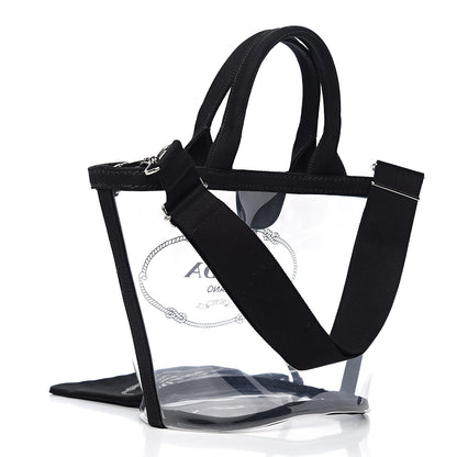 Prada Plexiglass Canapa Small Shopper Tote Black 3 of 10