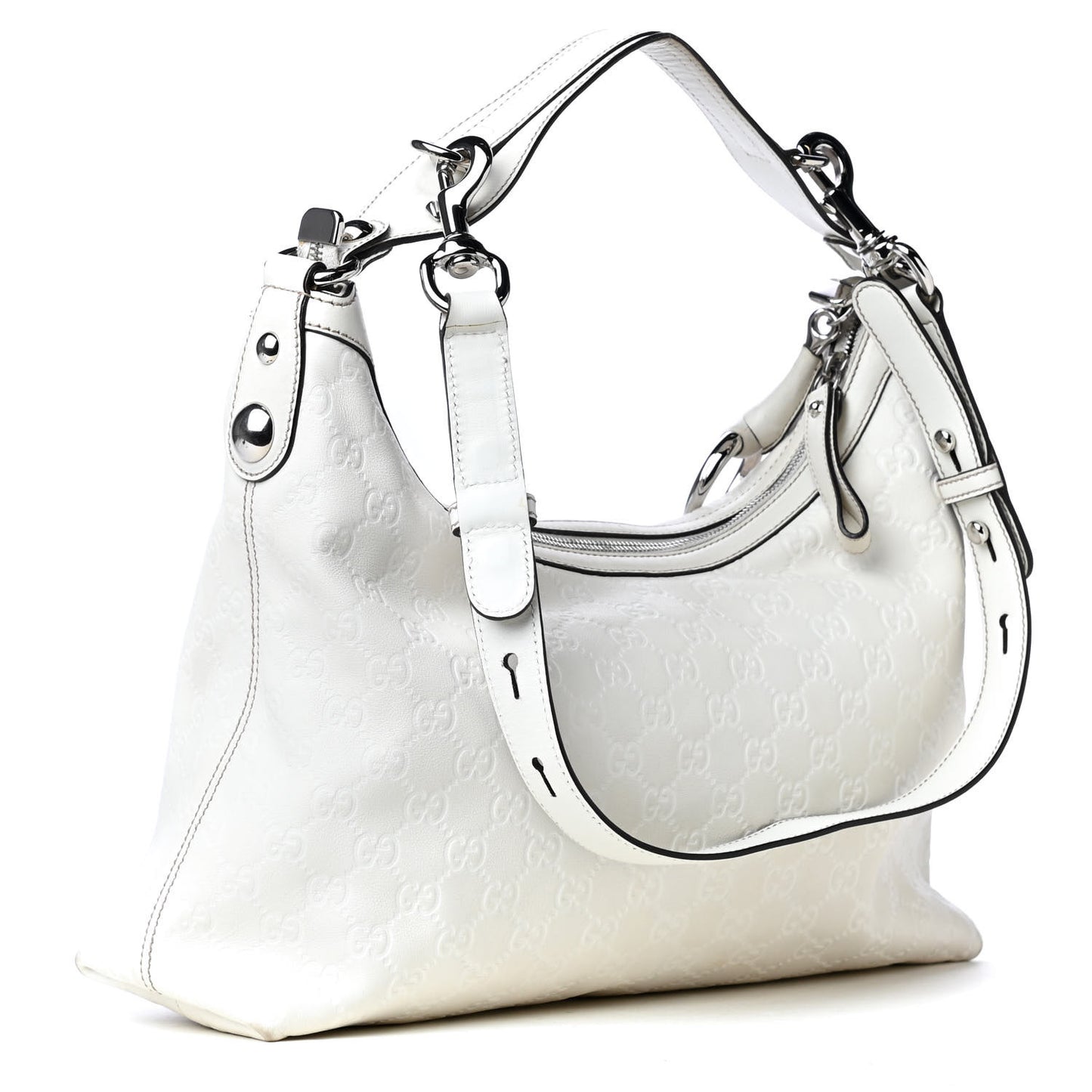 Guccissima Medium Icon Bit Hobo White
