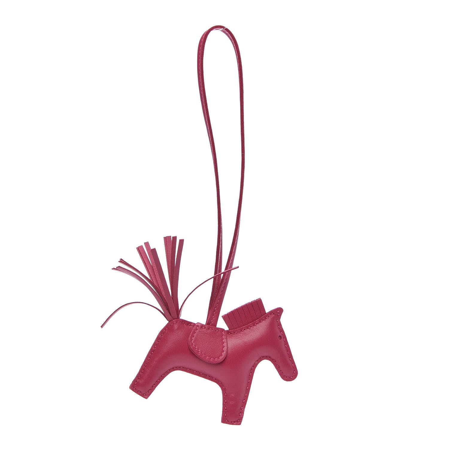 Hermes Milo Lambskin Grigri Rodeo Horse Bag Charm PM Rose Mexico 1 of 6