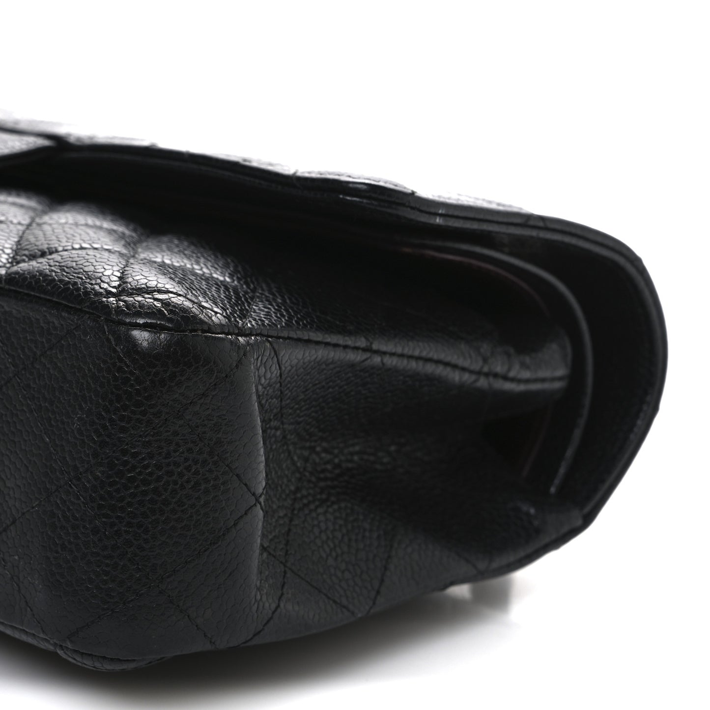 Caviar Quilted Medium Double Flap Black