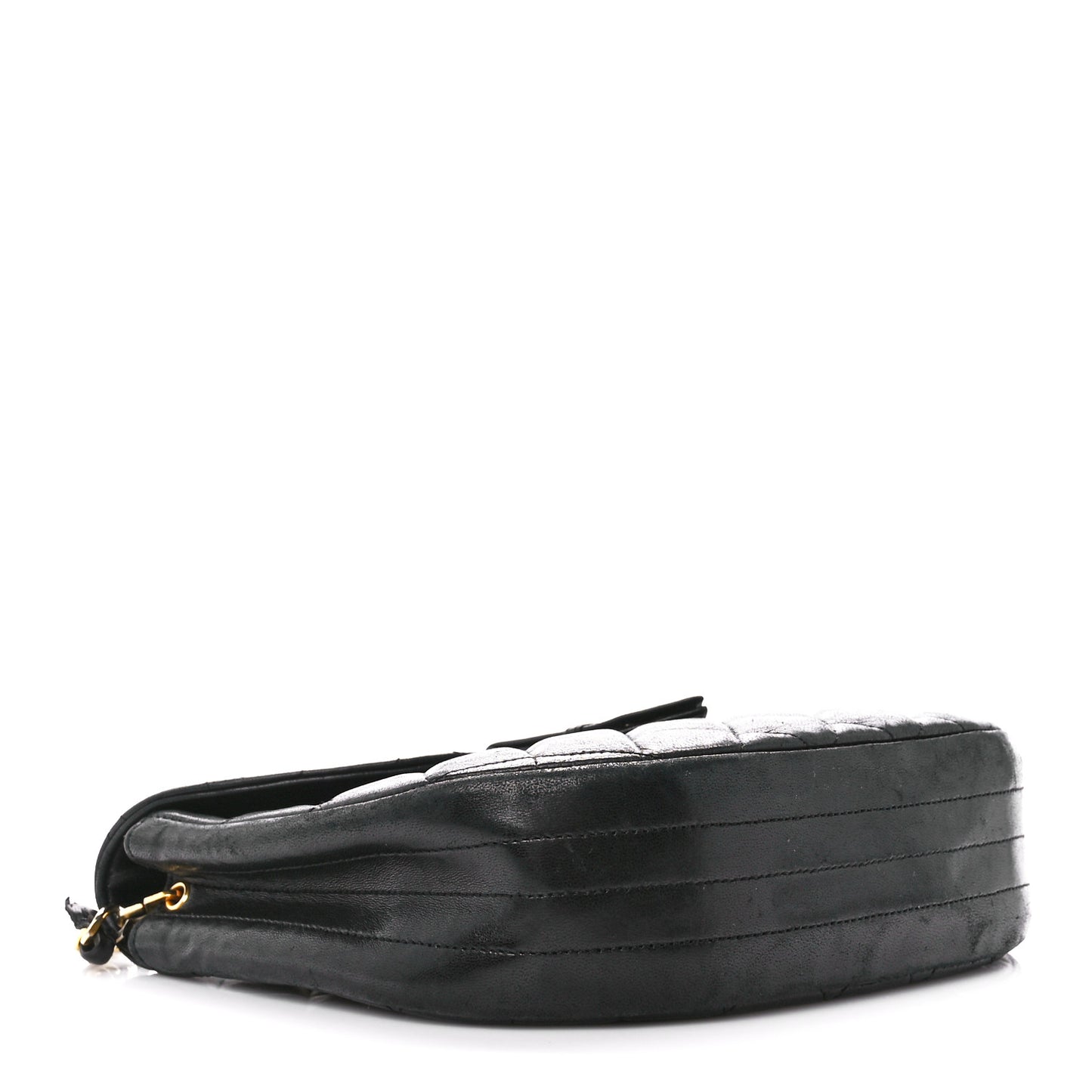 Lambskin Quilted Messenger Black