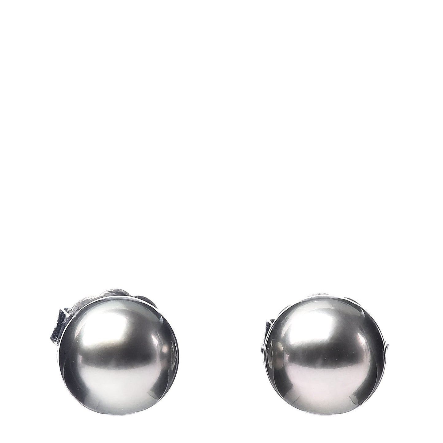 18K White Gold Black South Sea Pearl 9mm Stud Earrings