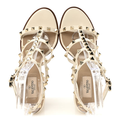 Valentino Garavani Calfskin Rockstud 90mm City Sandals 40 Ivory 2 of 9