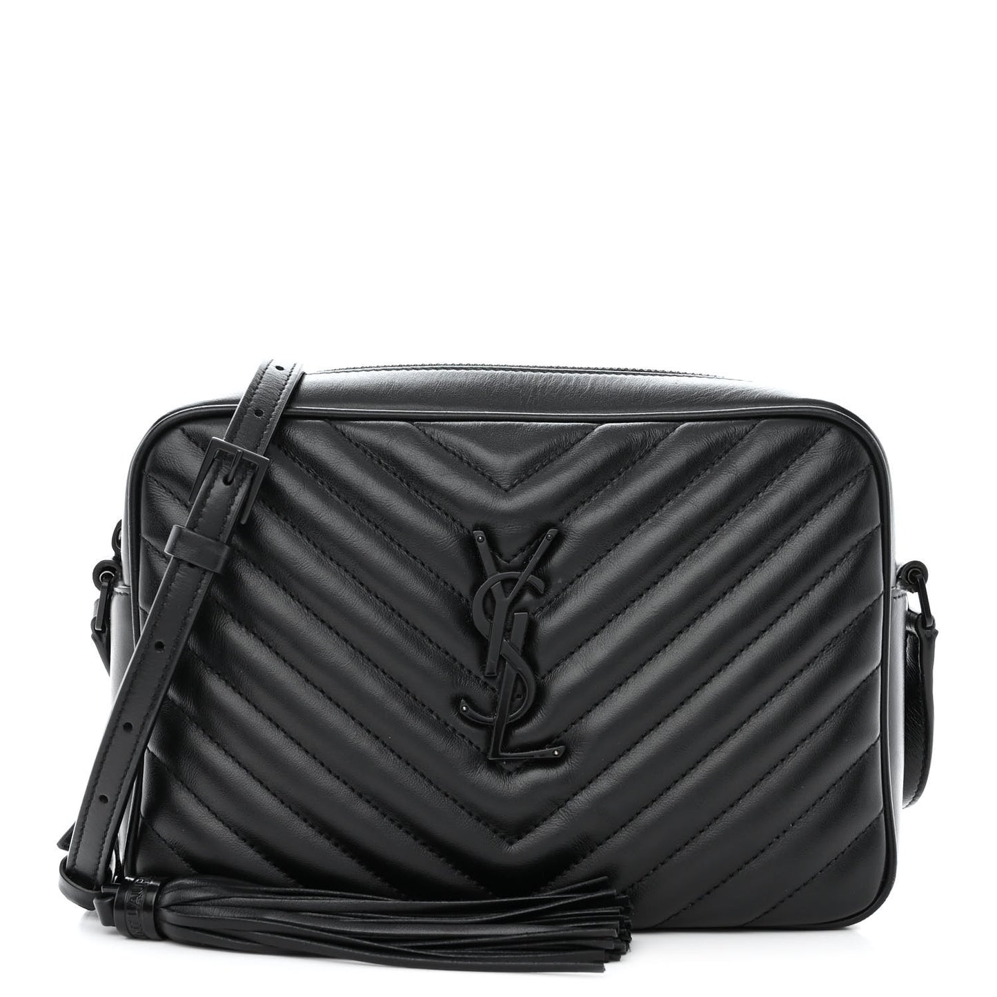 Calfskin Matelasse Monogram Monochrome Lou Camera Bag Black