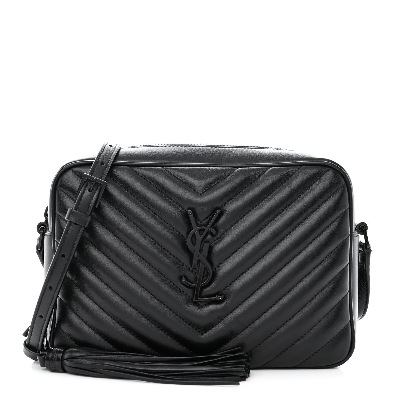 Saint Laurent Calfskin Matelasse Monogram Monochrome Lou Camera Bag Black 1 of 12