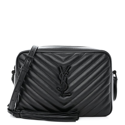 Saint Laurent Calfskin Matelasse Monogram Monochrome Lou Camera Bag Black 1 of 12
