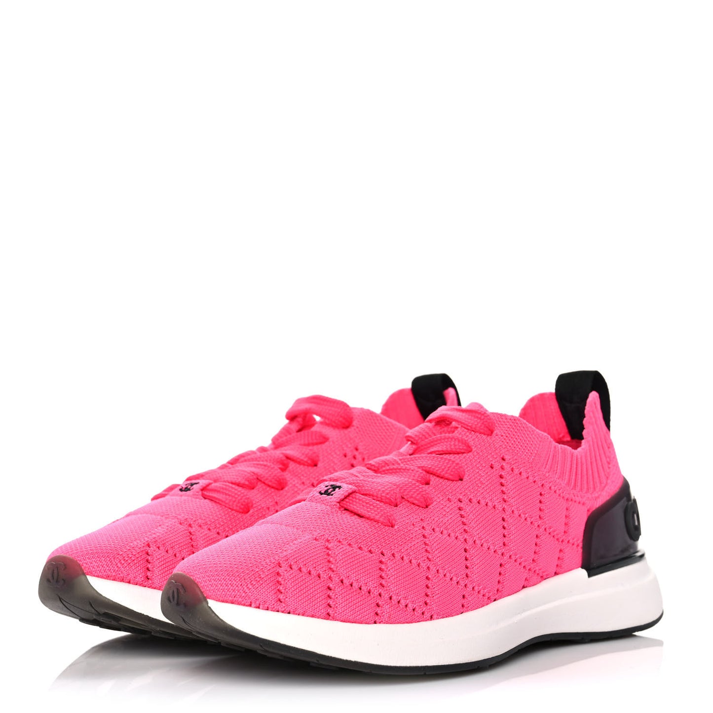 Mixed Fibers Quilted Womens CC Sneakers 35.5 Bright Pink