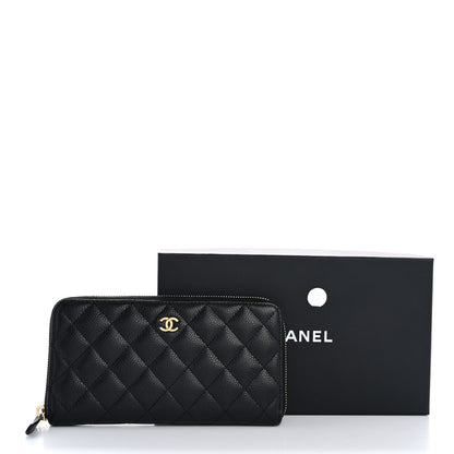 Chanel Caviar Quilted Large Gusset Zip Around Wallet Black 13 of 13