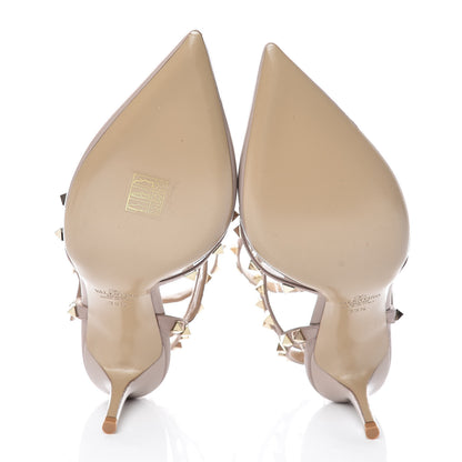Valentino Garavani Patent Rockstud Ankle Strap Low Heel Pumps 39.5 Poudre 5 of 8