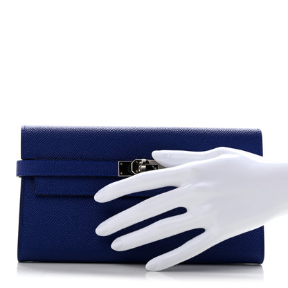 Hermes Epsom Kelly Longue Wallet Bleu Electrique 2 of 9