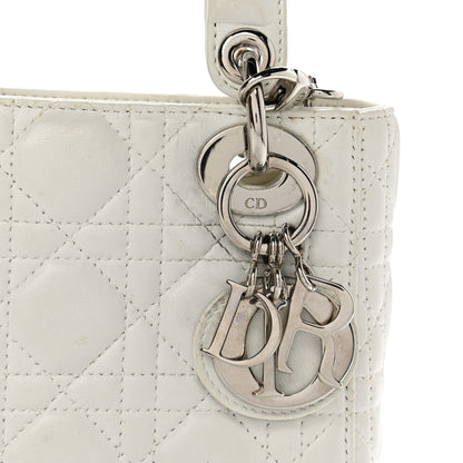 Christian Dior Lambskin Cannage Mini Lady Dior White 8 of 16