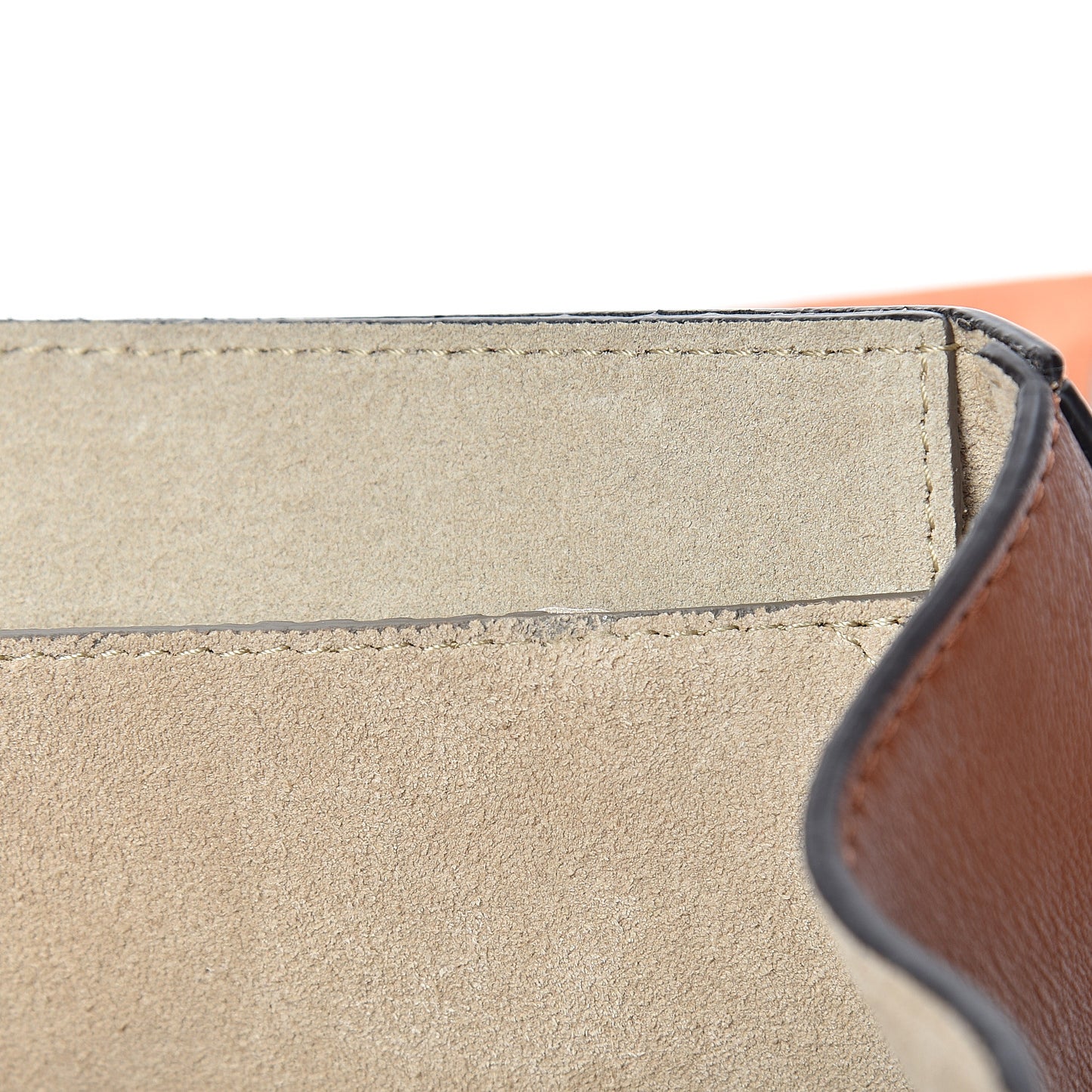 Suede Smooth Calfskin Drew Shoulder Bag Classic Tobacco