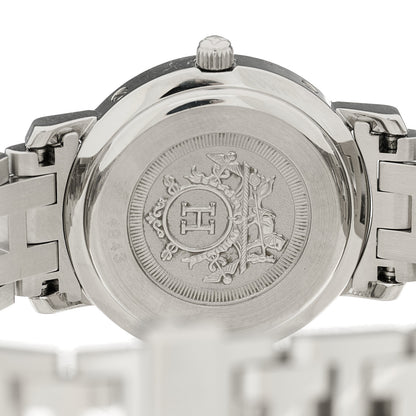 Hermes Stainless Steel Diamond Mother of Pearl 24mm Clipper Nacre Quartz Watch Blue 4 of 4