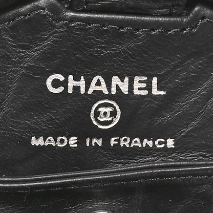 Chanel Aged Calfskin Sequin Quilted Camelia Clutch Black 6 of 11