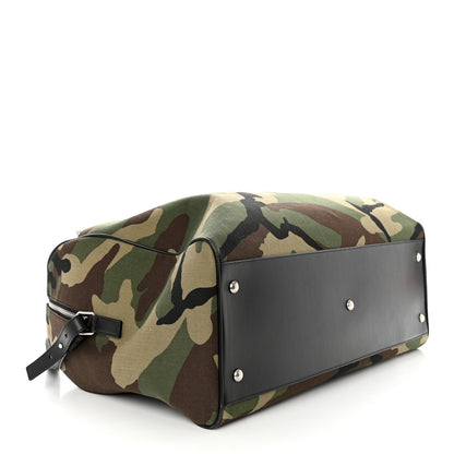 Saint Laurent Gabardine Camouflage Duffle Bag Black Green 3 of 9