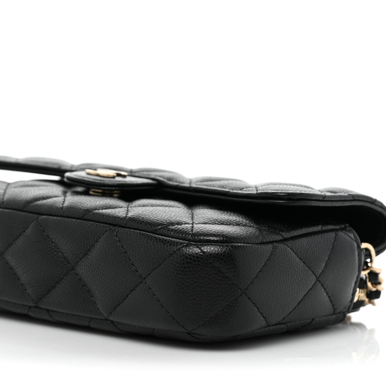 Chanel Caviar Quilted Flap Phone Holder With Chain Black 10 of 10