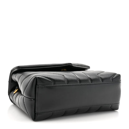 Saint Laurent Calfskin Y Quilted Monogram Toy Loulou Crossbody Bag Black 4 of 11