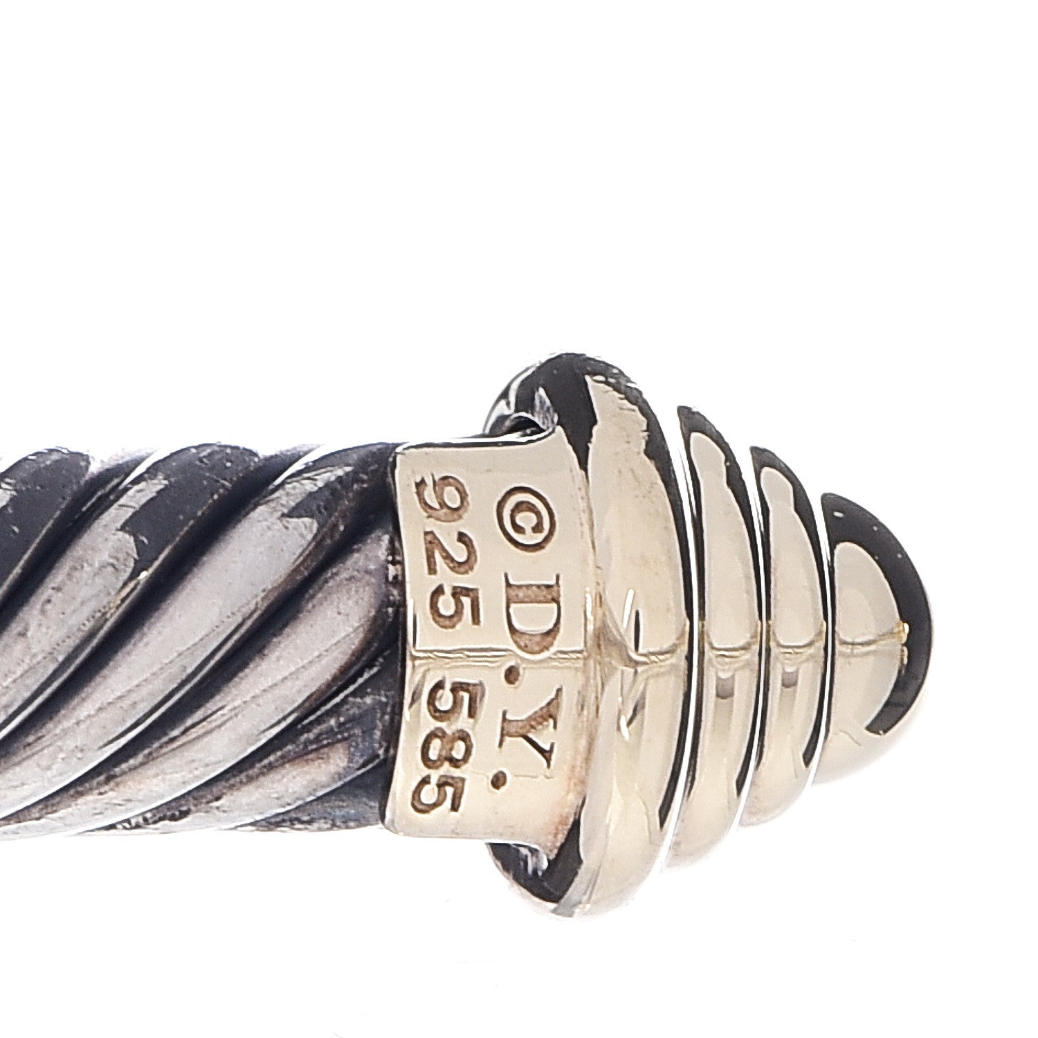 David Yurman Sterling Silver 14K Yellow Gold 5mm Cable Classics Bracelet 4 of 5