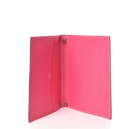 Hermes Epsom Bi-Color Globe Trotter Agenda Cover GM Tosca Rose Tyrien 5 of 12