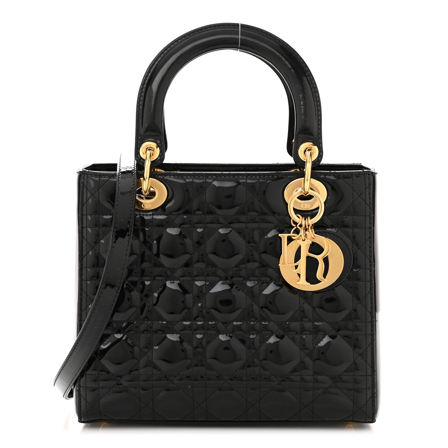Christian Dior Patent Cannage Medium Lady Dior Black 1 of 11