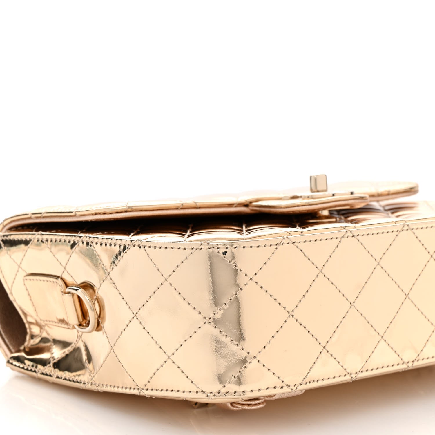 Chanel Mirror Calfskin Metallic Calfskin Quilted Hollywood Boulevard Backpack With Coin Purse Gold 10 of 11