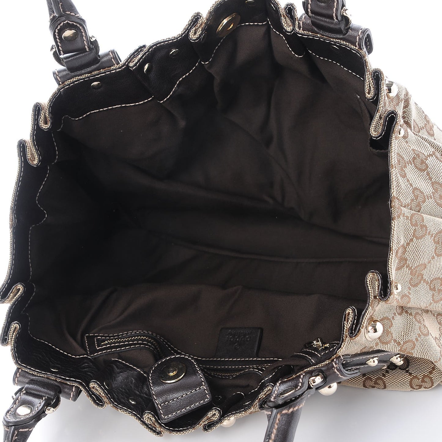 Monogram Studded Pelham Tote Dark Brown