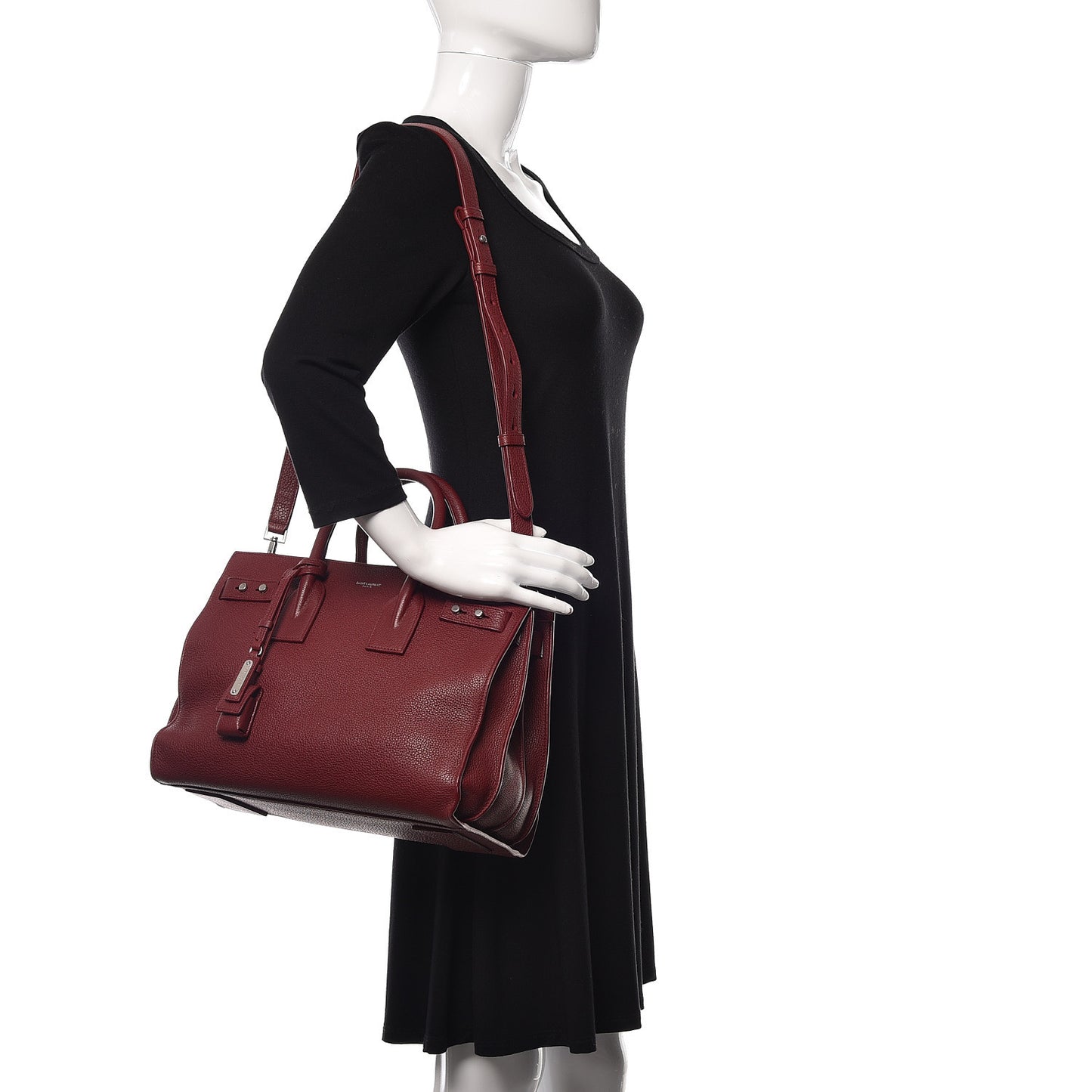 Grained Calfskin Small Supple Sac De Jour Dark Pallisandre