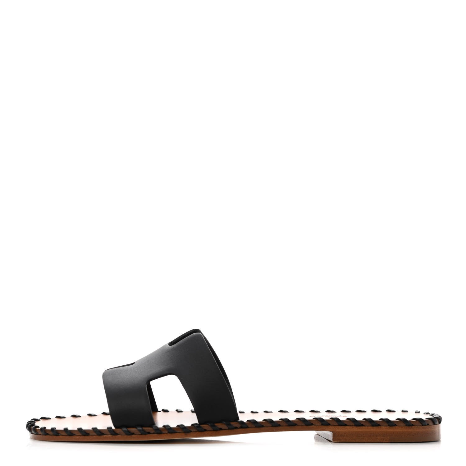 Hermes Box Calfskin Braided Oran Sandals 37 Black 1 of 9