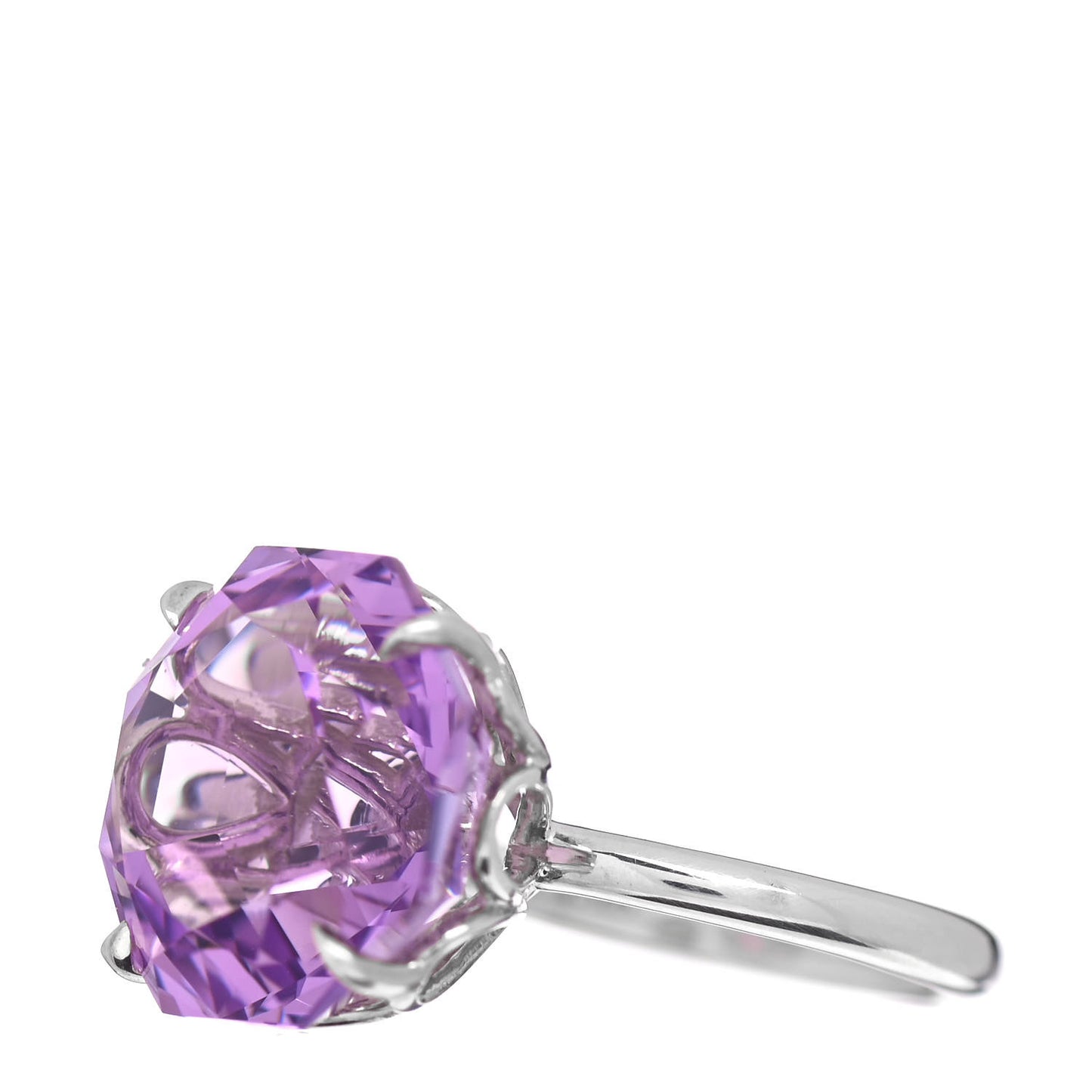 Sterling Silver Amethyst Sparklers Octagonal Cocktail Ring 47 4