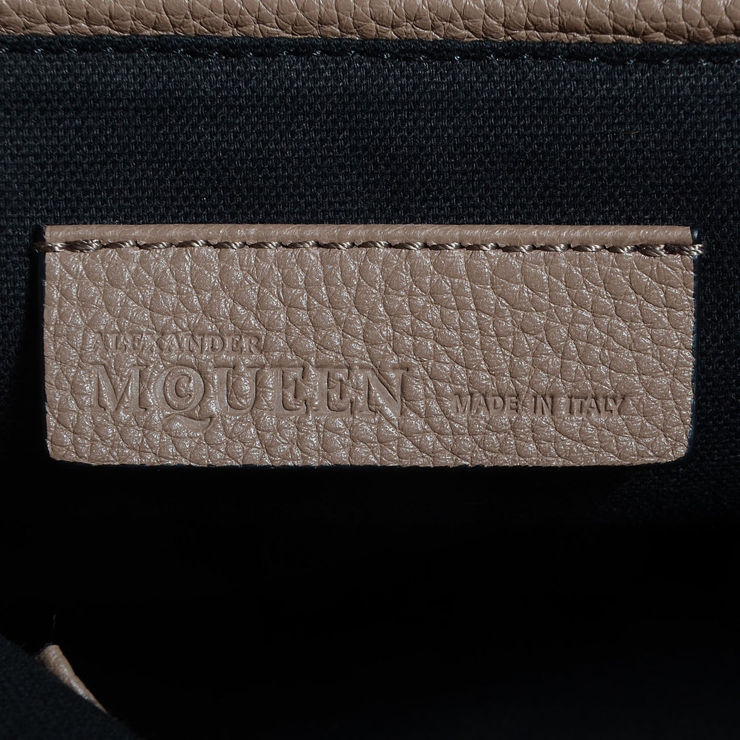 Pebbled Calfskin Skull Padlock Tote Taupe
