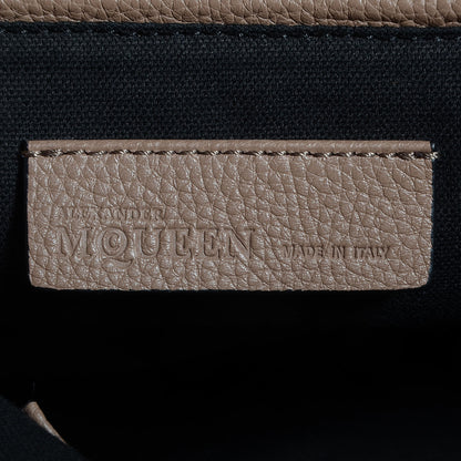 Alexander McQueen Pebbled Calfskin Skull Padlock Tote Taupe 6 of 8