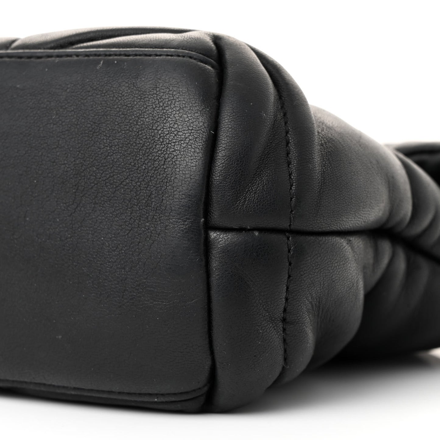 Lambskin Quilted Small Loulou Puffer Monogram Chain Satchel Black