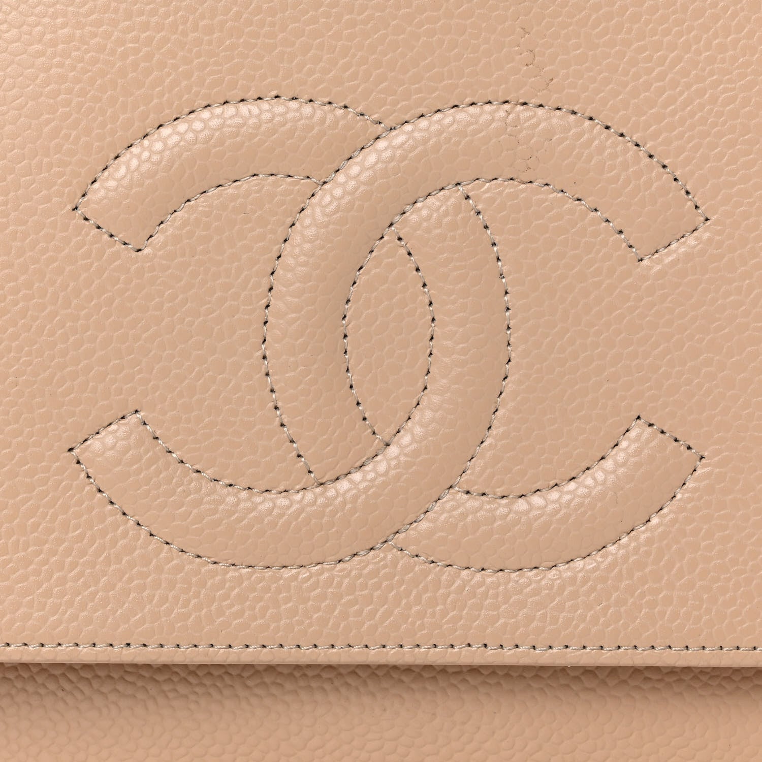 Chanel Caviar Timeless CC Wallet on Chain WOC Beige 8 of 12