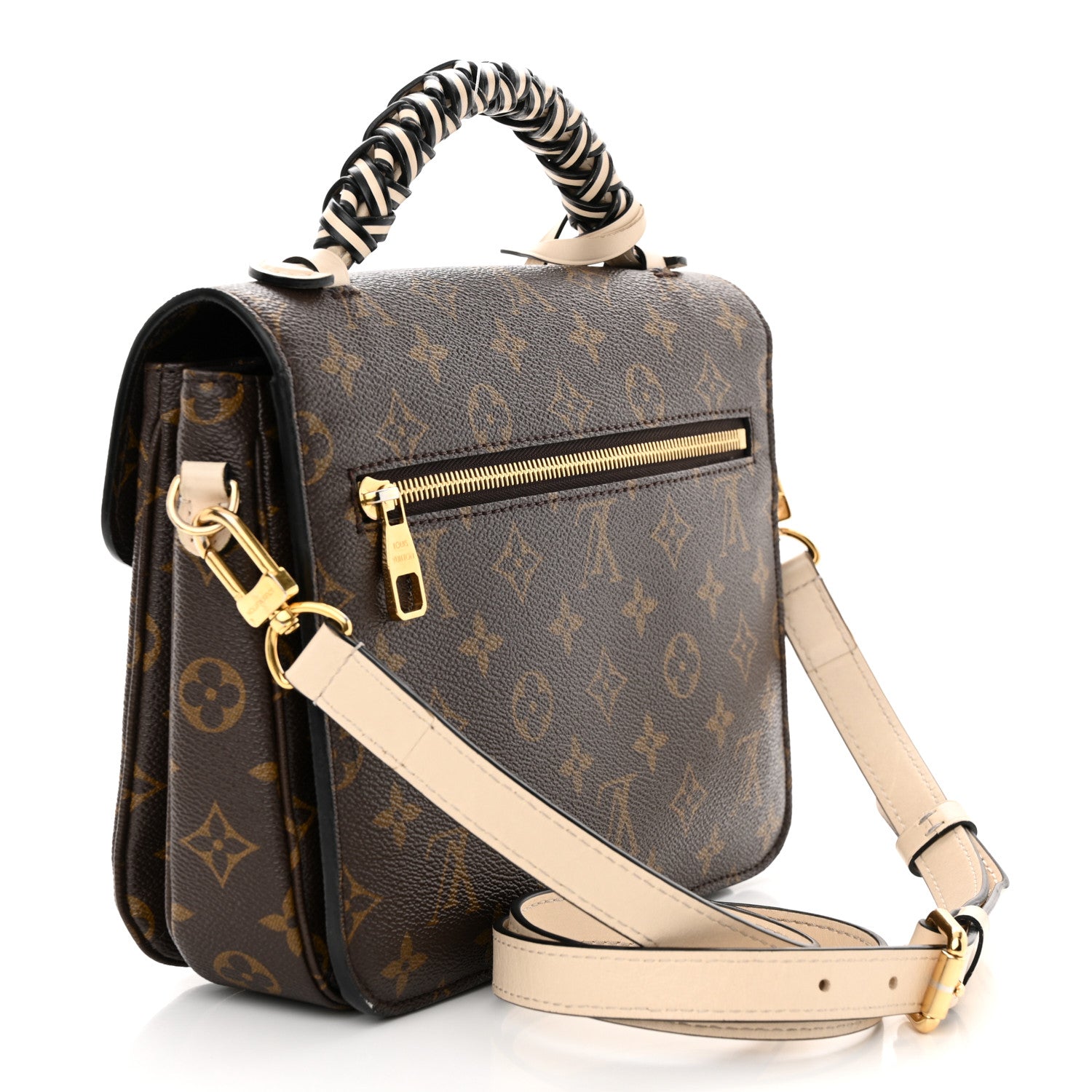 Louis Vuitton Monogram Braided Pochette Metis Creme Beige 3 of 13