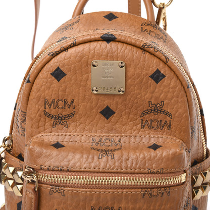 MCM Visetos Side Stud X-Mini Stark Backpack Cognac 8 of 8