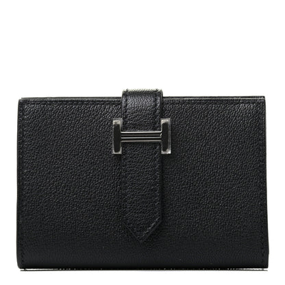 Hermes Chevre Mysore Mini Bearn Wallet Black 1 of 8