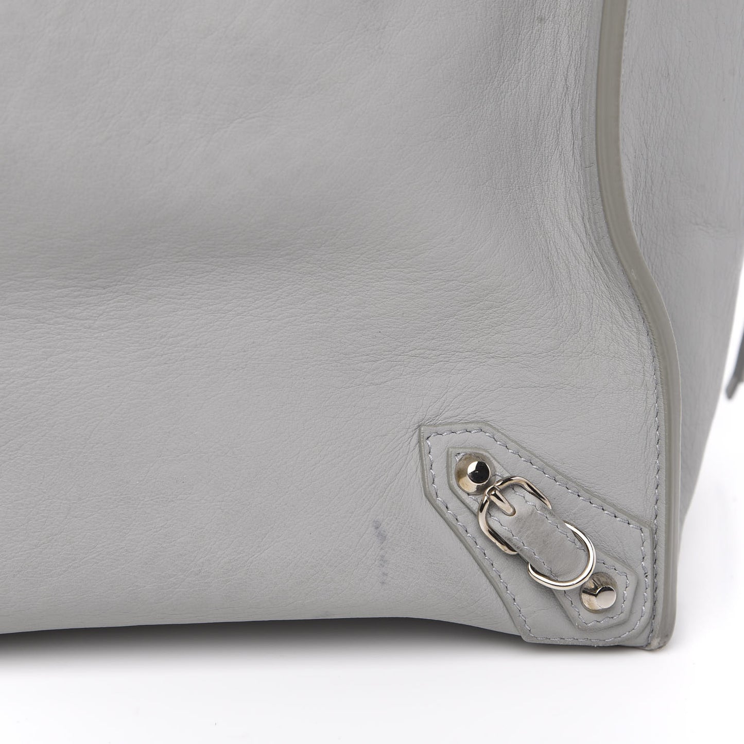 Veau Papier A4 Zip Around Tote Gris Glace