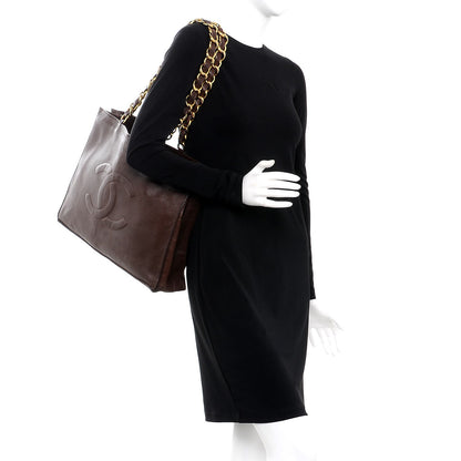 Chanel Lambskin CC Tote Brown 2 of 12