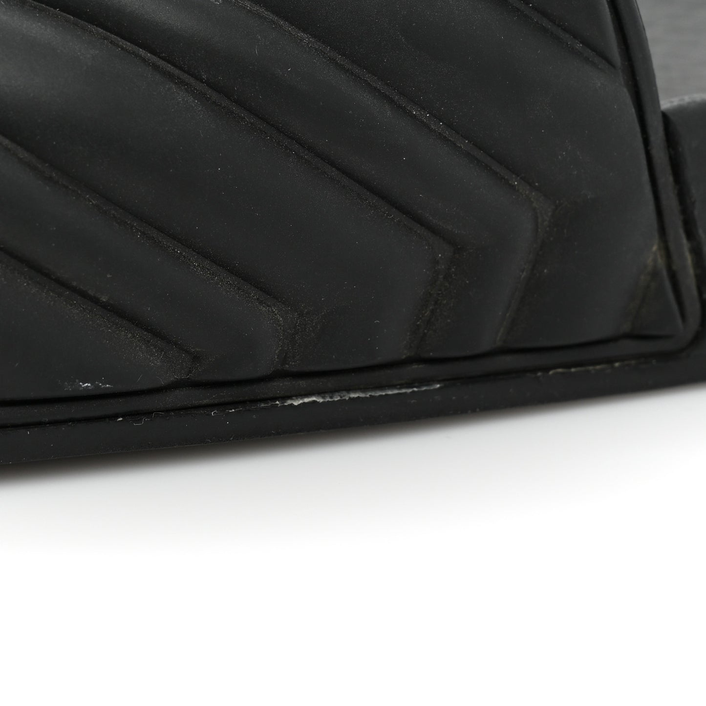 Rubber Matelasse Mens Slide Sandals 11 Black