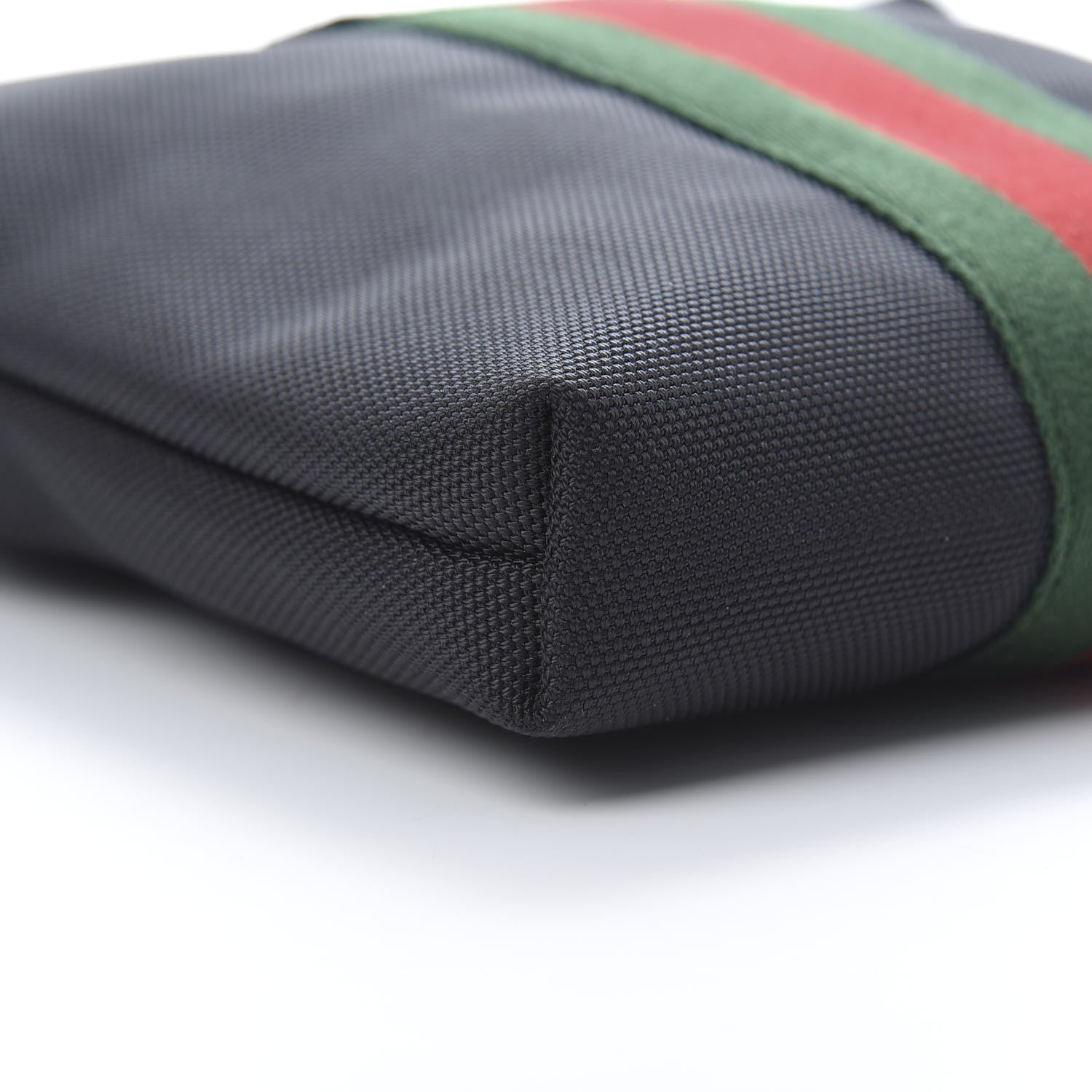 Gucci Techno Canvas Selleria Calfskin Web Small Flat Messenger Bag Black 9 of 10