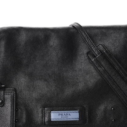 Prada Glace Calf Etiquette Flap Black Astrale 10 of 10