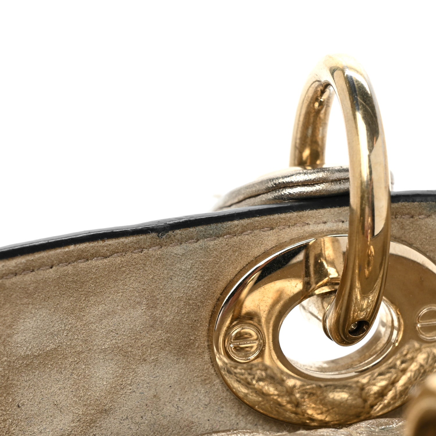 Christian Dior Metallic Grained Calfskin Cannage Medium Supple Lady Dior Gold 27 of 28