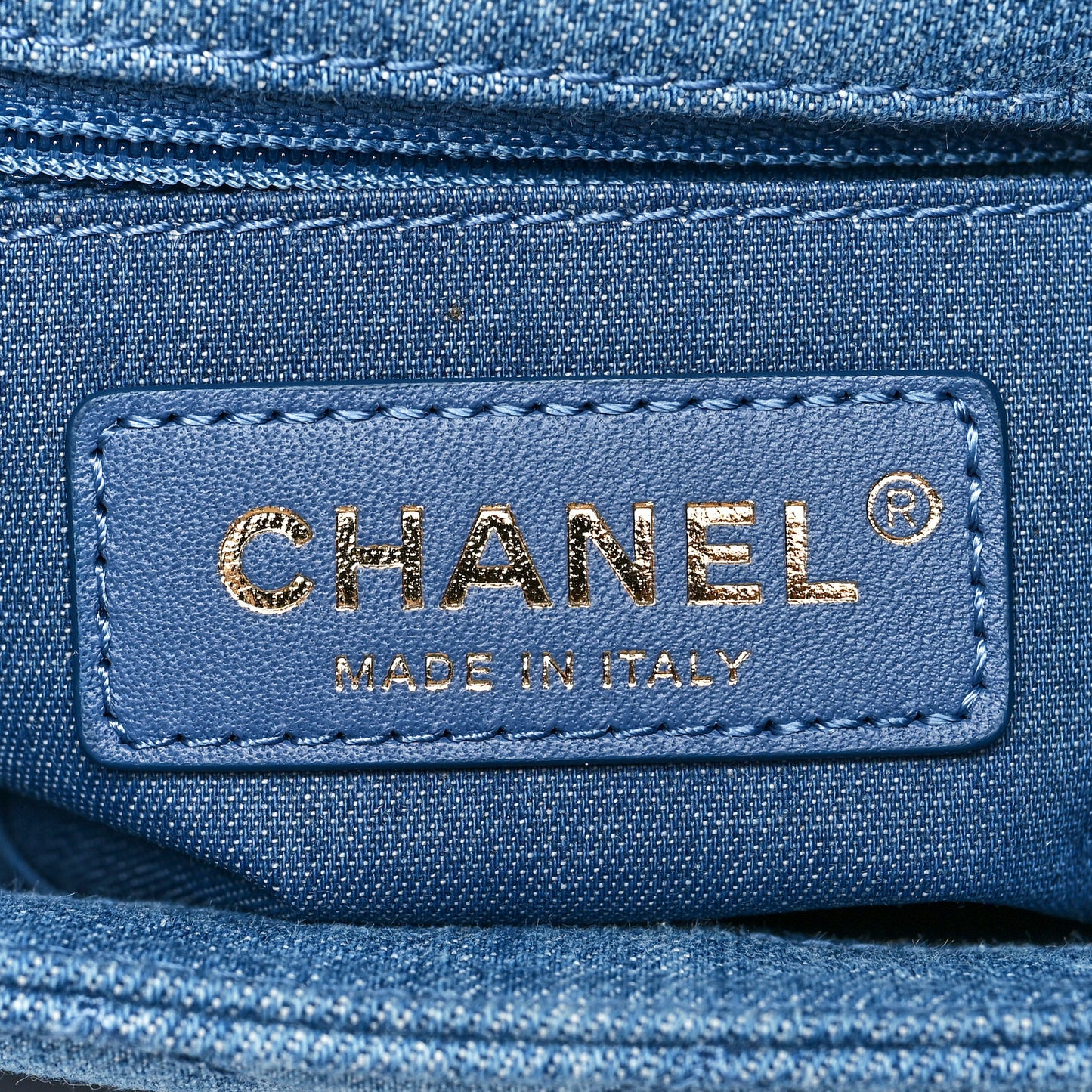 Denim Quilted Mini Pearl Crush Rectangular Flap Blue