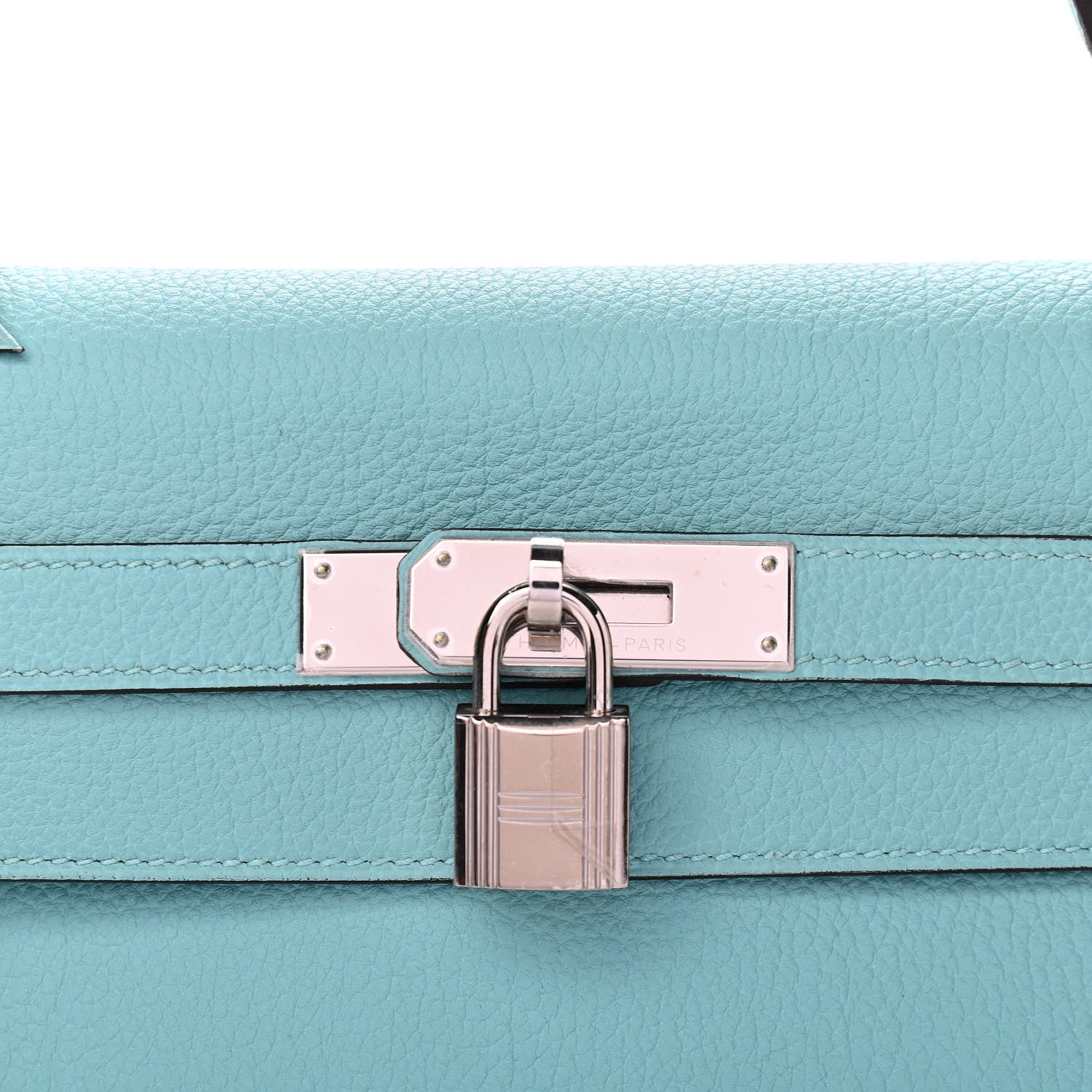 Hermes Togo Kelly Retourne 32 Bleu Atoll 10 of 10