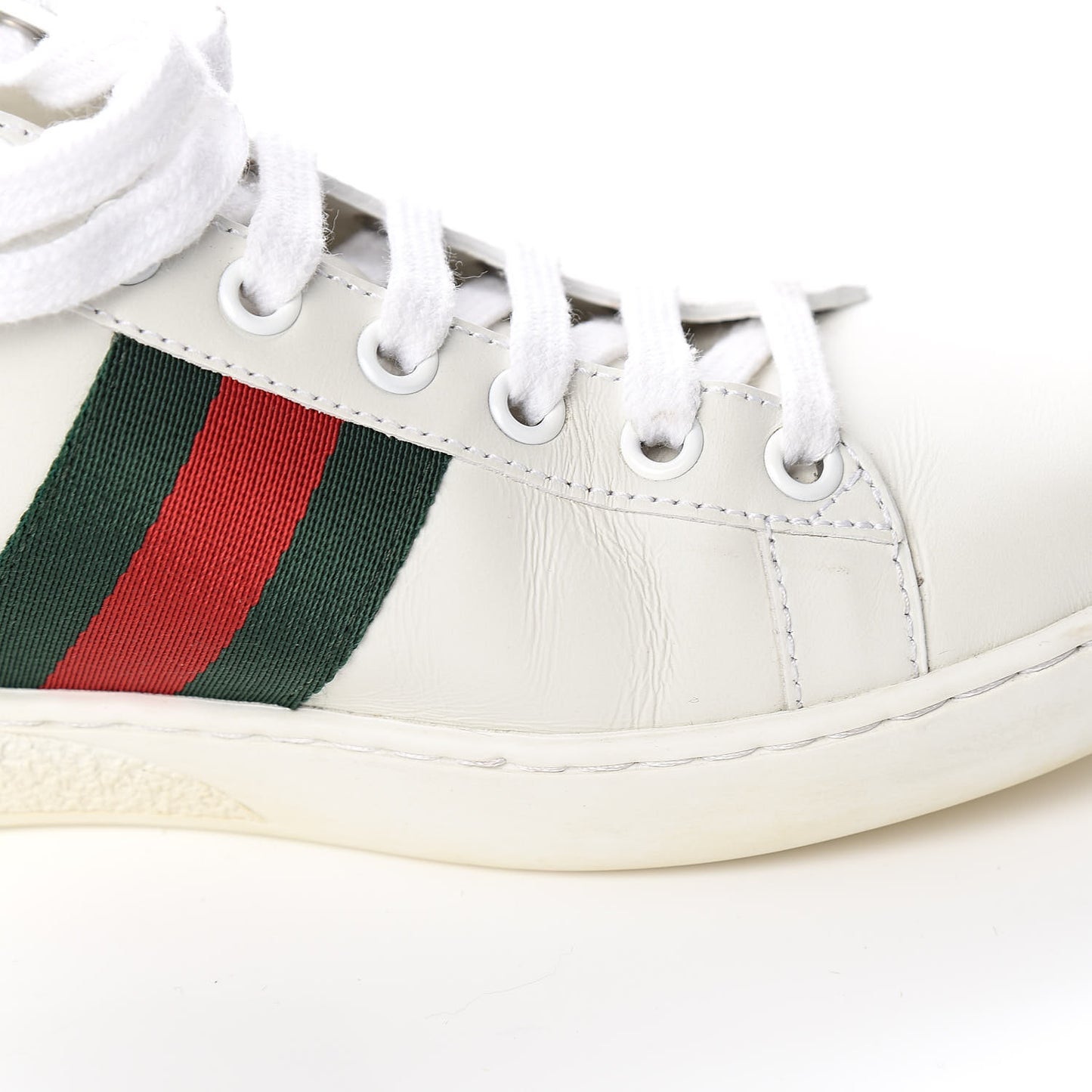 Calfskin Crocodile Web Ace Sneakers 36.5 White Green