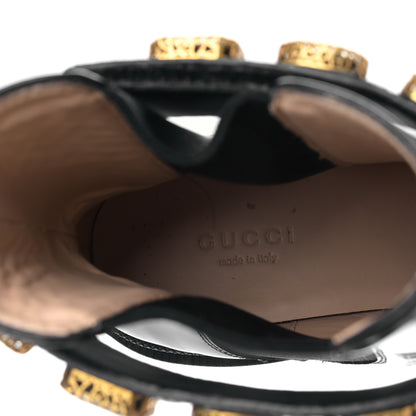 Gucci Calfskin Crystal GG Trip Chelsea Ankle Boots 39 Black 7 of 8