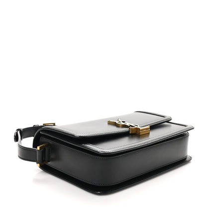 Saint Laurent Box Calfskin Monogram Medium Solferino Satchel Black 4 of 10