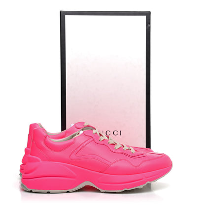 Gucci Calfskin Womens Rhyton Sneakers 40 Fluo Fuxia 12 of 12